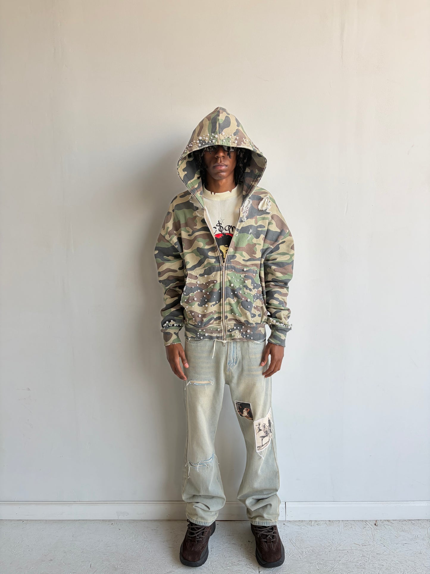 Pearled Camo Hoodie